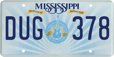MS license plate DUG378