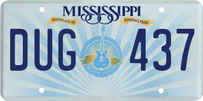 MS license plate DUG437