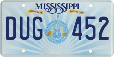 MS license plate DUG452