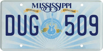 MS license plate DUG509