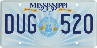 MS license plate DUG520