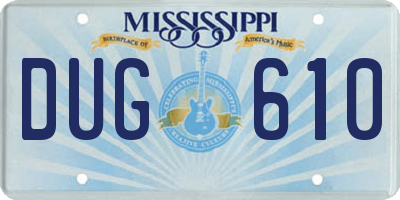MS license plate DUG610