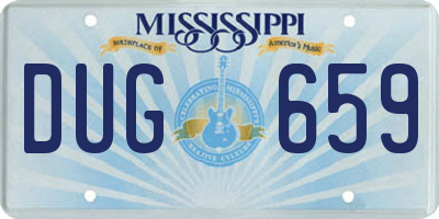 MS license plate DUG659