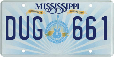 MS license plate DUG661