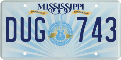 MS license plate DUG743