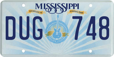 MS license plate DUG748