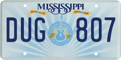 MS license plate DUG807