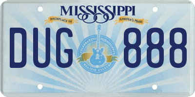 MS license plate DUG888