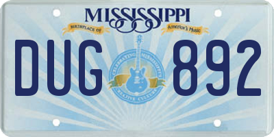 MS license plate DUG892