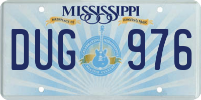 MS license plate DUG976