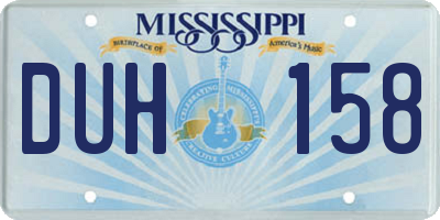 MS license plate DUH158