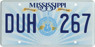 MS license plate DUH267