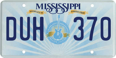 MS license plate DUH370