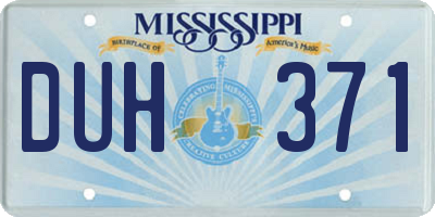 MS license plate DUH371