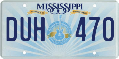MS license plate DUH470