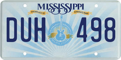MS license plate DUH498