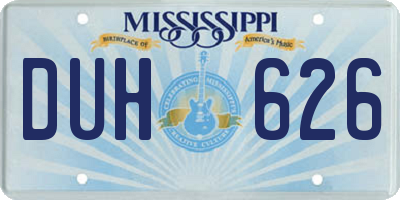 MS license plate DUH626