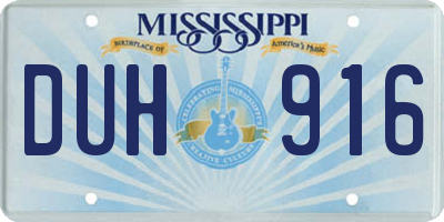 MS license plate DUH916
