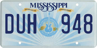 MS license plate DUH948