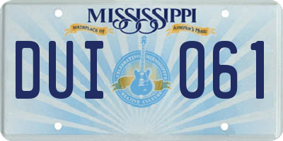 MS license plate DUI061