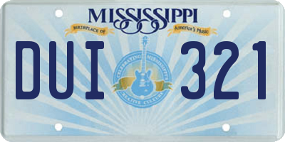 MS license plate DUI321