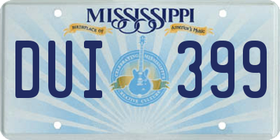 MS license plate DUI399