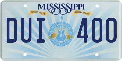 MS license plate DUI400