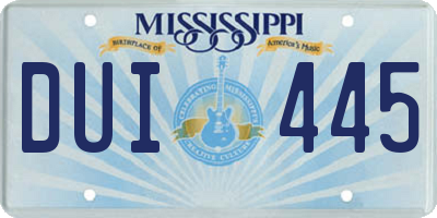 MS license plate DUI445