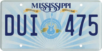MS license plate DUI475