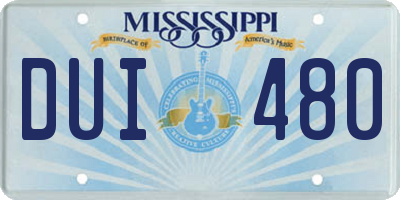 MS license plate DUI480