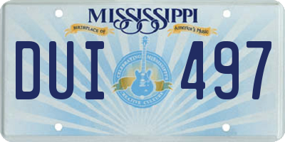 MS license plate DUI497