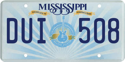 MS license plate DUI508