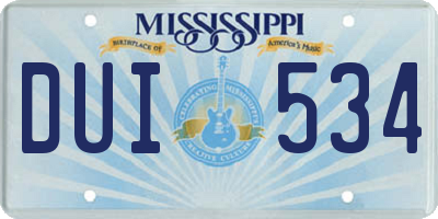 MS license plate DUI534
