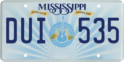MS license plate DUI535