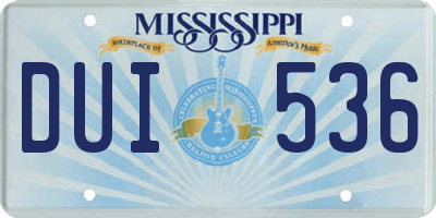 MS license plate DUI536