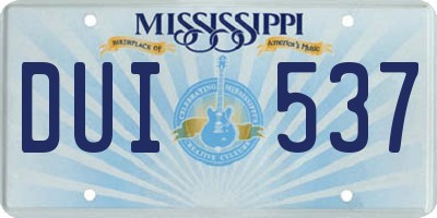MS license plate DUI537
