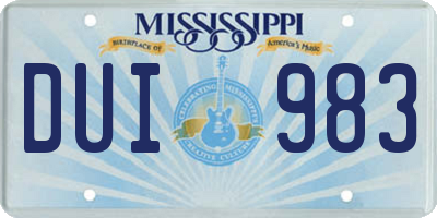 MS license plate DUI983
