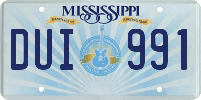 MS license plate DUI991