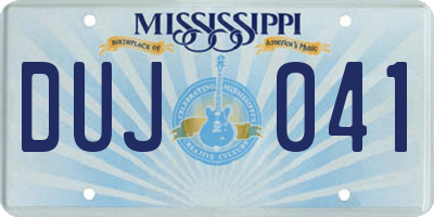 MS license plate DUJ041
