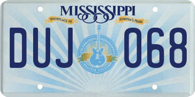 MS license plate DUJ068