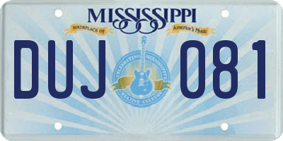 MS license plate DUJ081