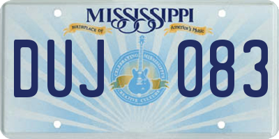 MS license plate DUJ083
