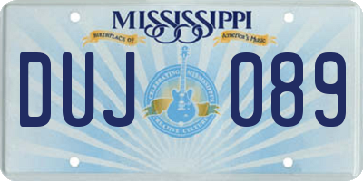 MS license plate DUJ089