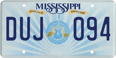 MS license plate DUJ094