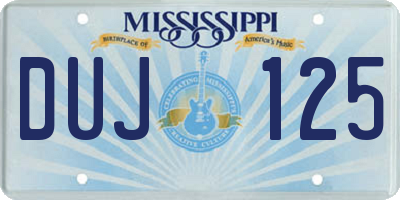 MS license plate DUJ125