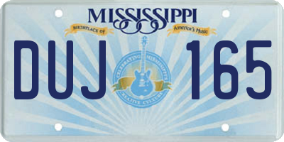 MS license plate DUJ165