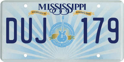 MS license plate DUJ179