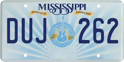 MS license plate DUJ262