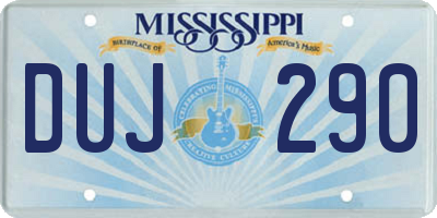 MS license plate DUJ290