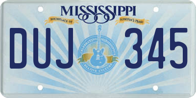 MS license plate DUJ345